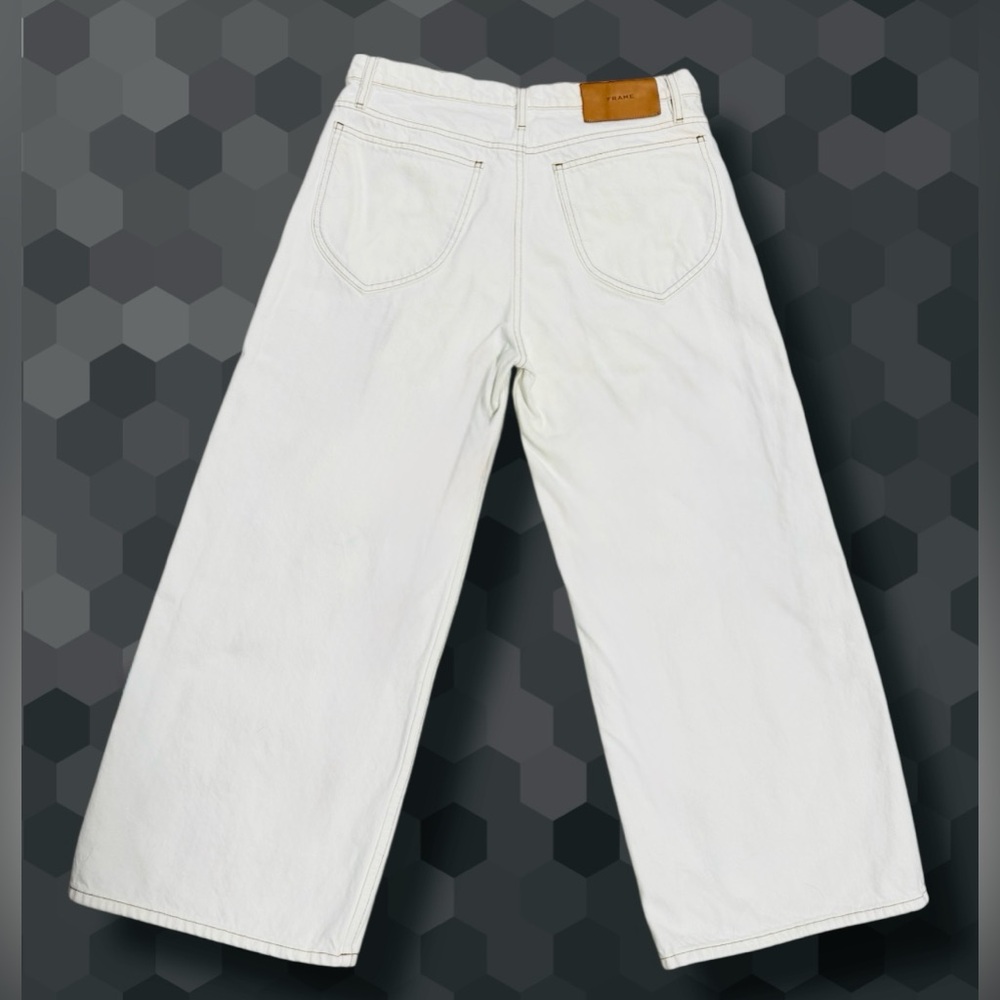 Frame Denim Le Italien White Wide Crop Pants - Picture 2 of 8